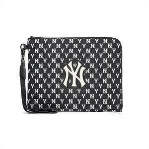 MLB NY Yankees Black Logo Monogram Jacquard Mini Cross Bag Set